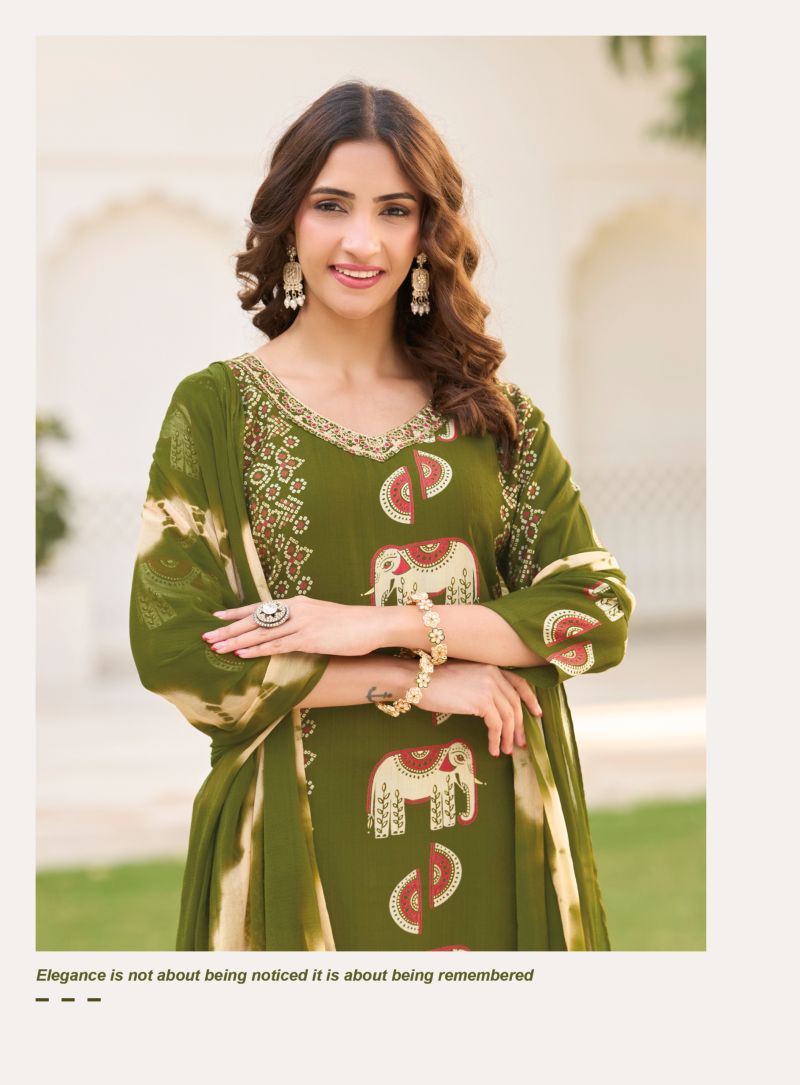 Sirin Vol 9 By Radhika Vertican Foil Printed Kurti With Bottom Dupatta