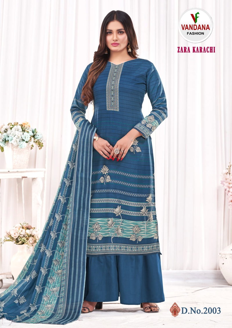 Vandana F Zara Karachi Vol 2 Cotton Dress Material Catalog - The Ethnic  World