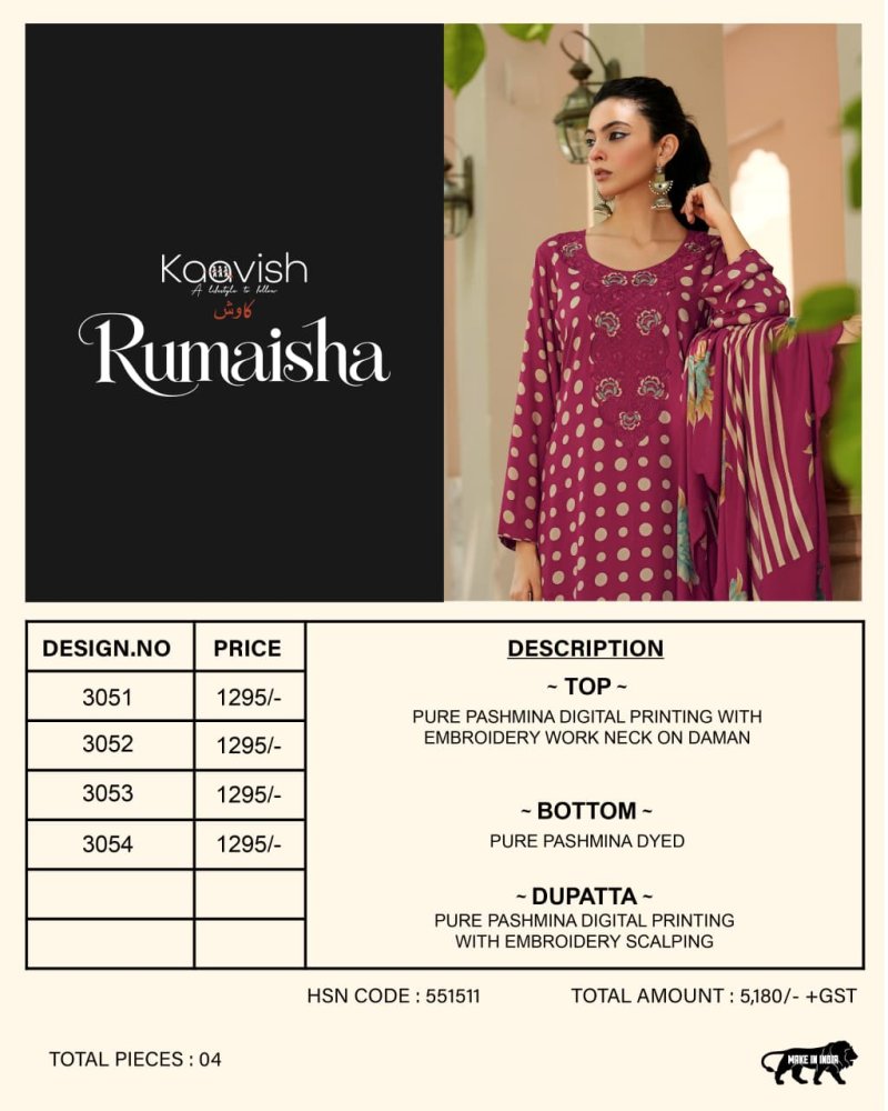 Rumaisha By Kaavish Viscose Pashmina Dress Material