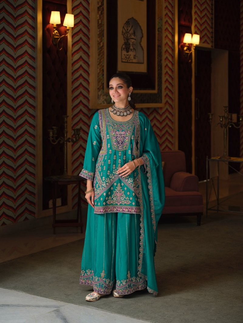 D 2464 To 2466 By Zaveri Chinon Readymade Suits