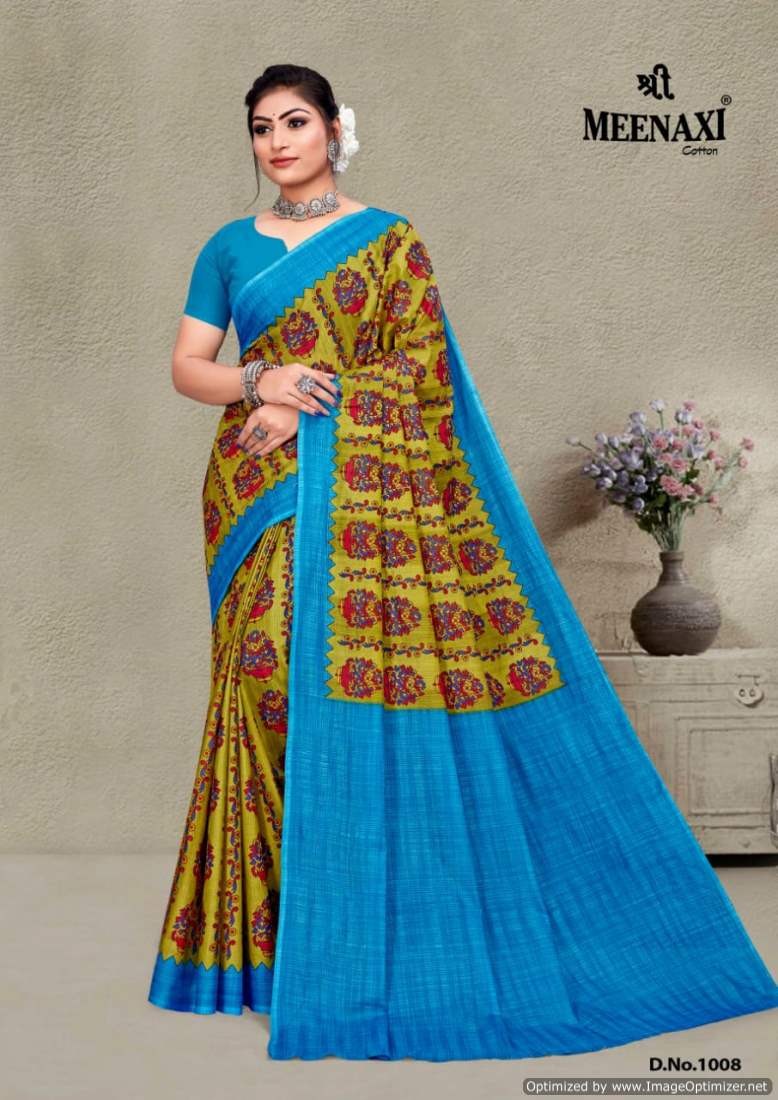 Krishnaveni Vol 1 By Meenaxi Daily Wear Cotton Printed Sarees Wholesale ...