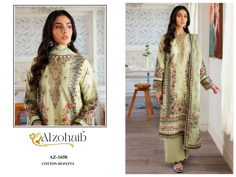Farida Vol 3 By Alzohaib Cotton Dupatta Cotton Salwar Kameez