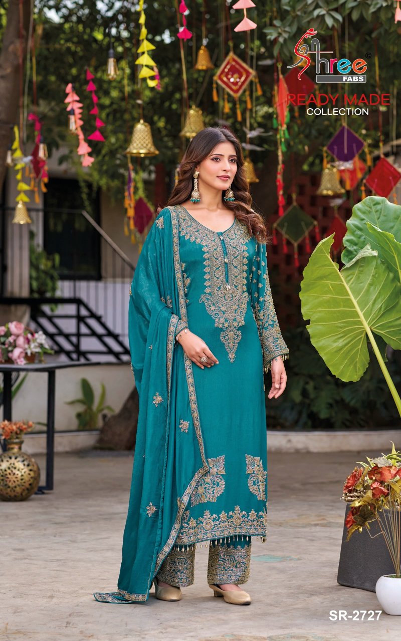 Sr 2727 A To D By Shree Viscose Tissue Readymade Pakistani Suits 