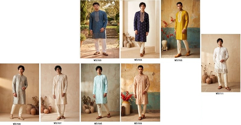 Outluk Wedding Vol 57 Silk Mens Kurta With Pajama 