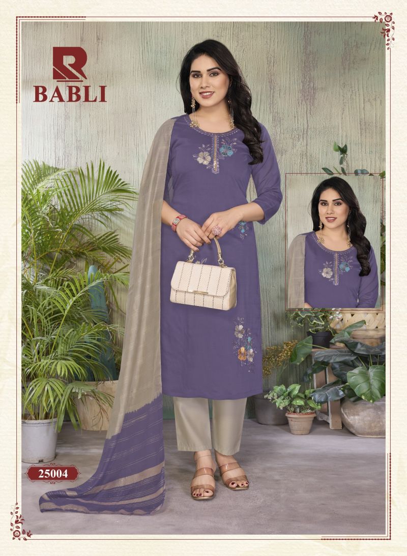 Babli By Raashi Roman Silk Embroidery Kurti With Bottom Dupatta