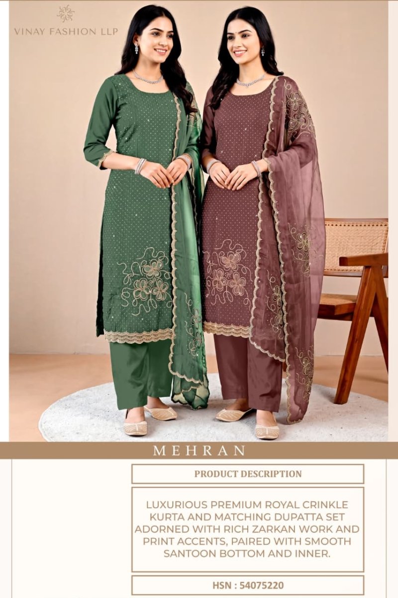 Mehran By Vinay Kuleesh Royal Crinkle Salwar Kameez