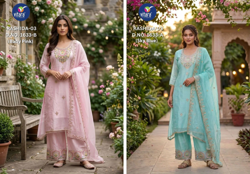 Rasida Vol 3 By Vitara Simar Kurtis Set Size Combo