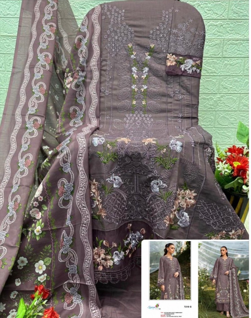 7218 E To H By Saniya Cotton Chikankari Pakistani Salwar Suits 