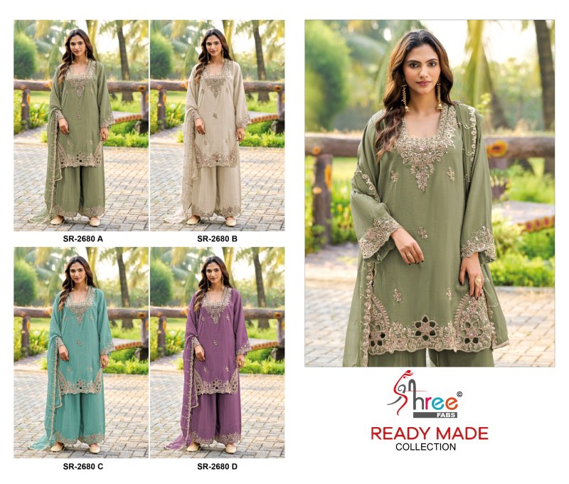 Sr 2680 A To D By Shree Viscose Tissue Readymade Pakistani Suits 
