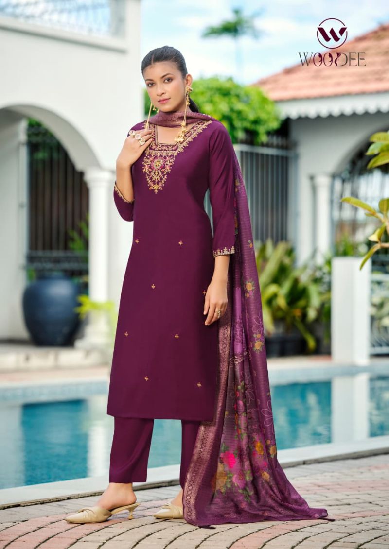 Devika By Woodee Viscose Roman Kurti With Bottom Dupatta