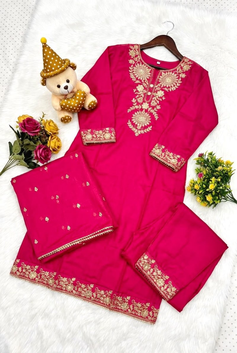 KF 58 Kalaai Viscose Embroidery Kurti With Bottom Dupatta 