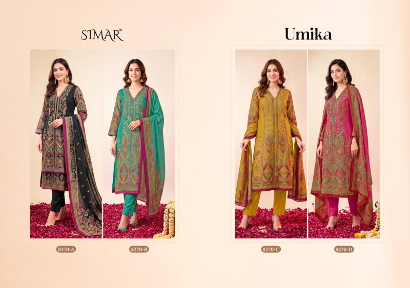 Umika By Glossy Simar Twill Jacquard Dress Materials