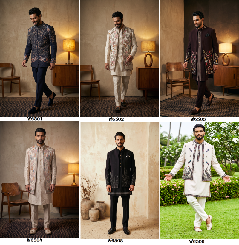 Outluk Wedding Vol 65 Lachaka Embroidery Mens Indo Western