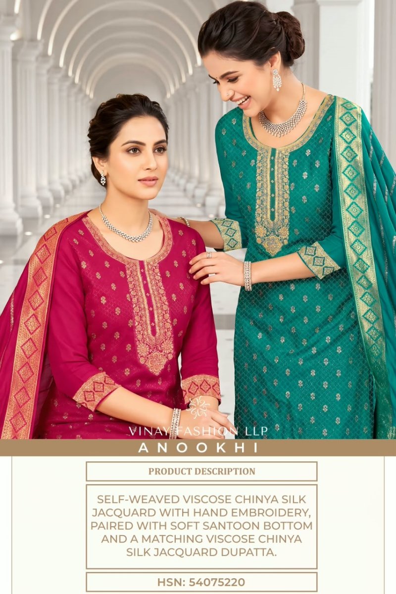Anookhi By Vinay Kuleesh Viscose Chinya Silk Jacquard Salwar Kameez