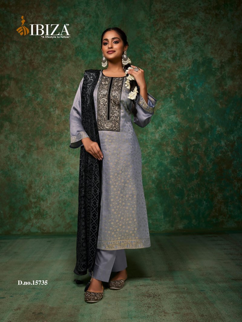 Pinara By Ibiza Morrocco Silk Jacquard Digital Printed Salwar Suits ...