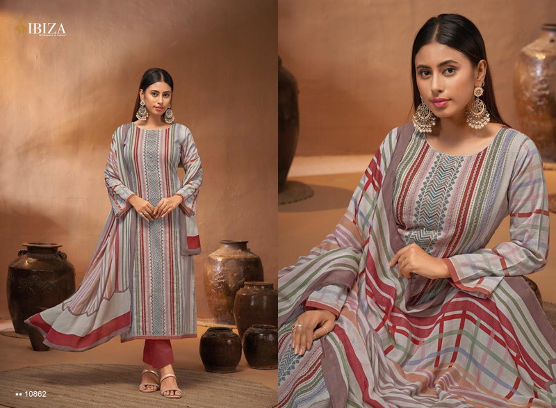 Nooria By Ibiza Pure Linen Cotton Printed Dress Material Wholesale Price In  Surat - The Ethnic World