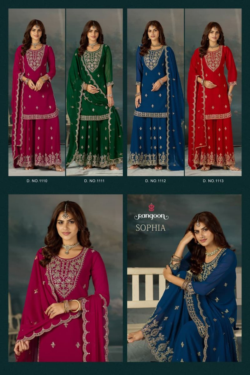 Sophia By Rangoon Geoegette Khatli Mirror Work Readymade Suits