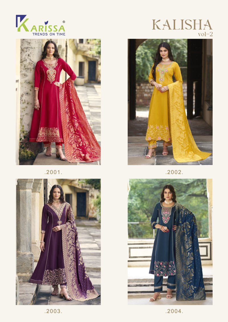 Kalisha Vol 2 By Karissa Viscose Roman Silk Kurti With Bottom With ...