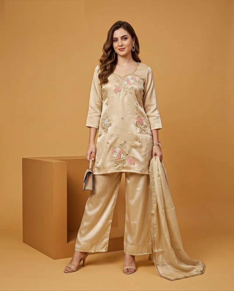 K 1325 By Naisha Kurti With Bottom Dupatta
