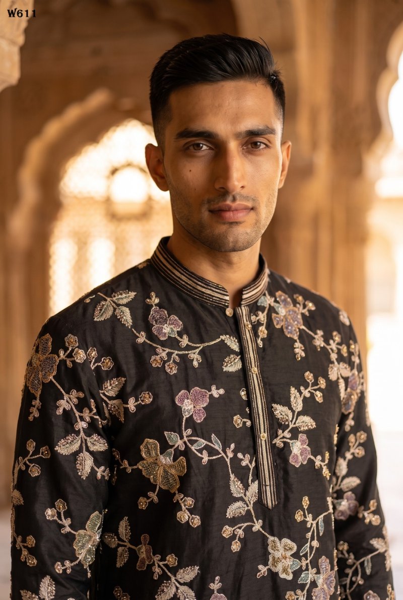 Outluk Wedding Vol 60 Silk Mens Kurta With Pajama 