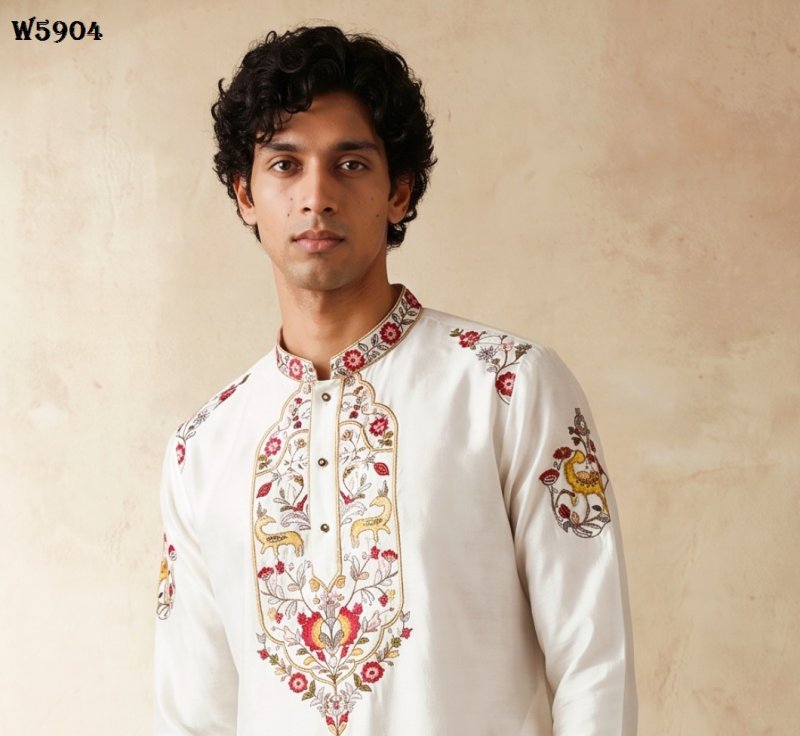 Outluk Wedding Vol 59 Silk Mens Kurta With Pajama 