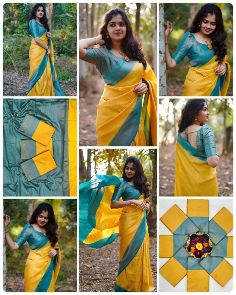 Soft Silk 5019 Soft Lichi Silk Jacquard Worked Saree