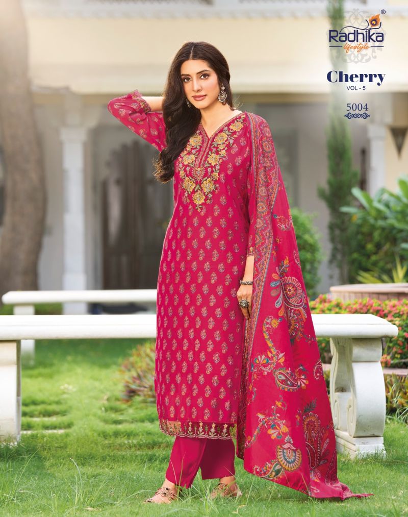 Cherry Vol 5 By Radhika Model Kurti With Bottom Dupatta 