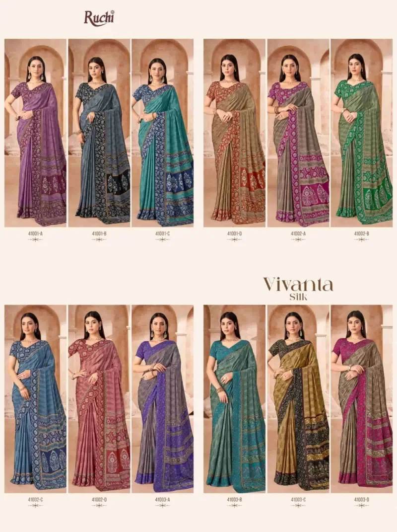 Vedanta Silk Vol 43 By Ruchi Silk Crepe Printed Saree