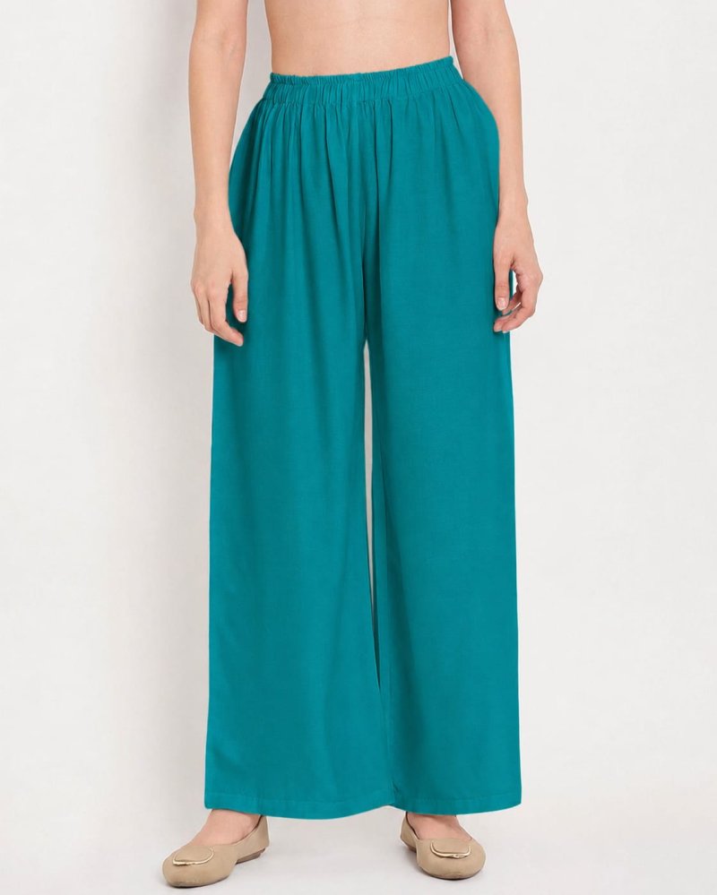 Tew Full Flair Rayon Elastic Waist Plazzo Bottom