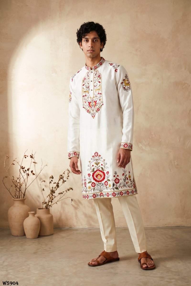 Outluk Wedding Vol 59 Silk Mens Kurta With Pajama 