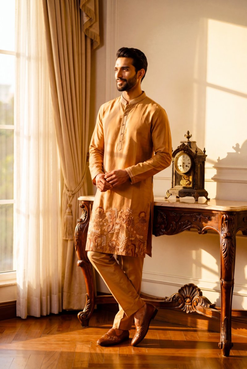 Outluk Wedding Vol 54 Heavy Lachaka Mens Kurta With Pajama