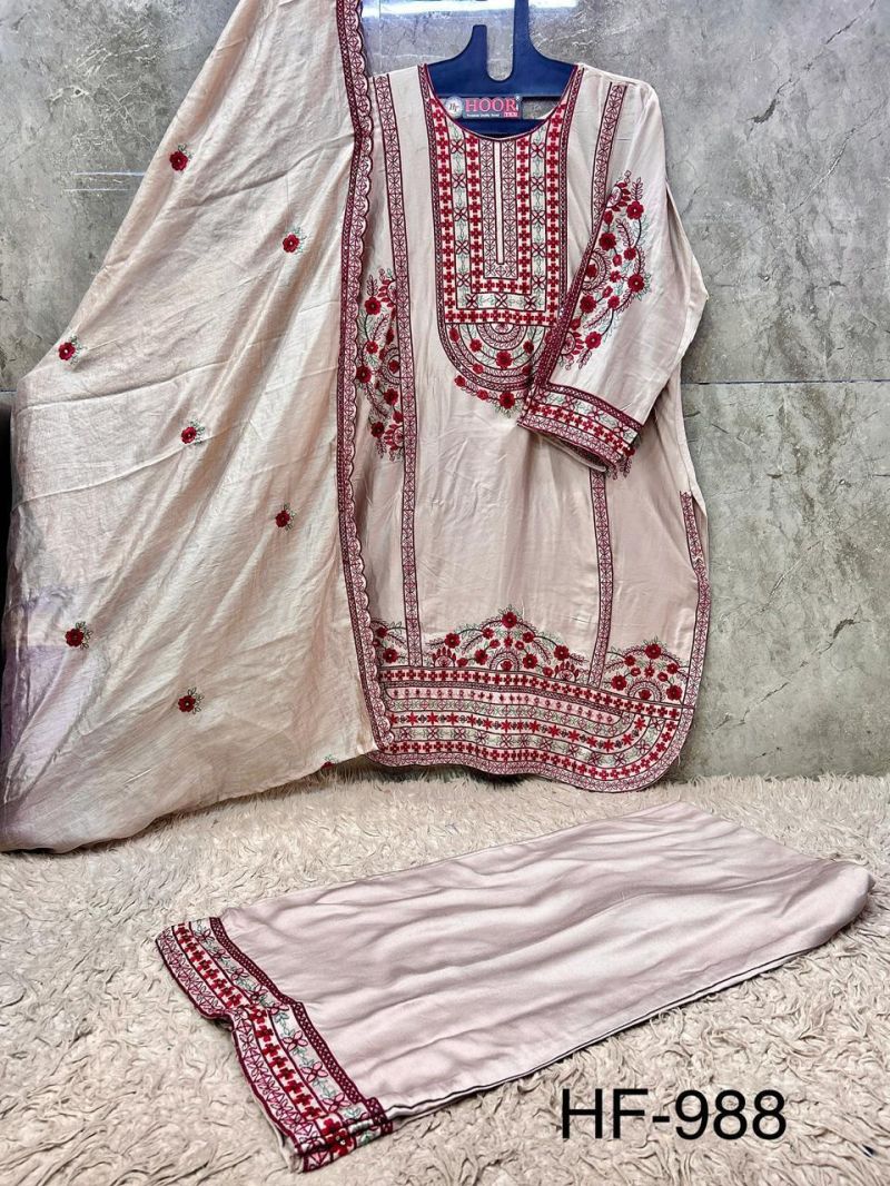 988 A To C By Hoor Tex Rayon Satin Salwar Kameez