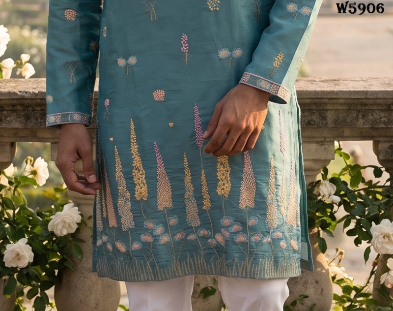Outluk Wedding Vol 59 Silk Mens Kurta With Pajama 