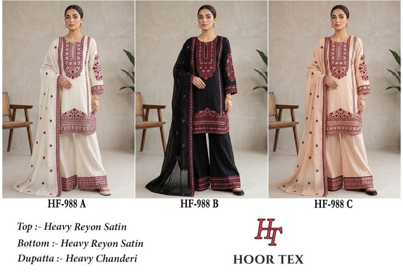 988 A To C By Hoor Tex Rayon Satin Salwar Kameez