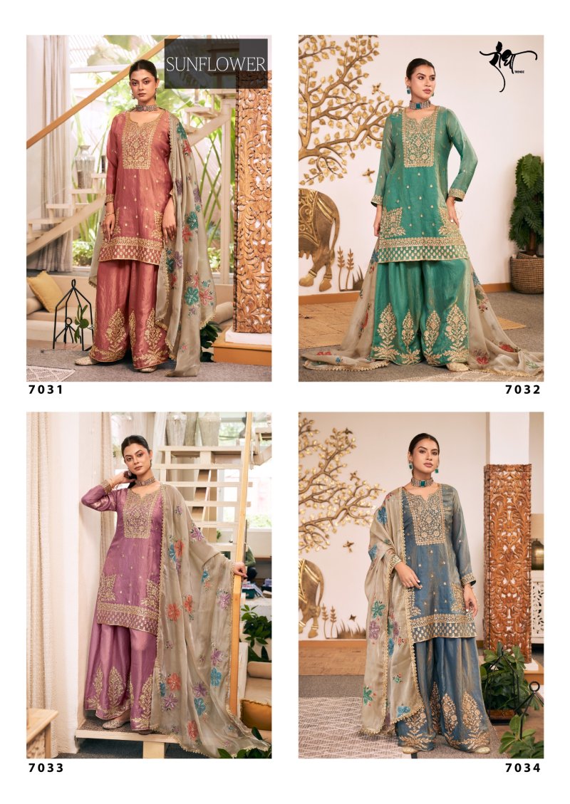Sunflower By Radha Trendz Fendy Silk Embroidery Readymade Suits