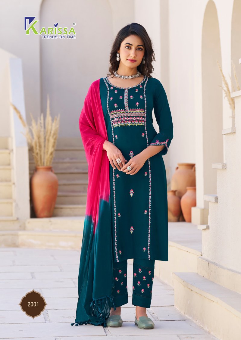 Karissa Kasida Vol 2 Rayon With Thread Work Kurti Bottom With Dupatta ...