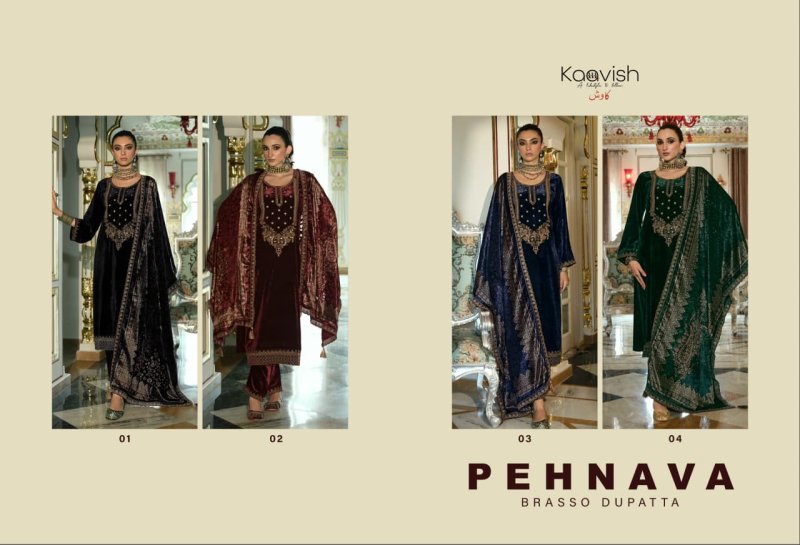 Pehnava By Kaavish Velvet Beads Salwar Kameez