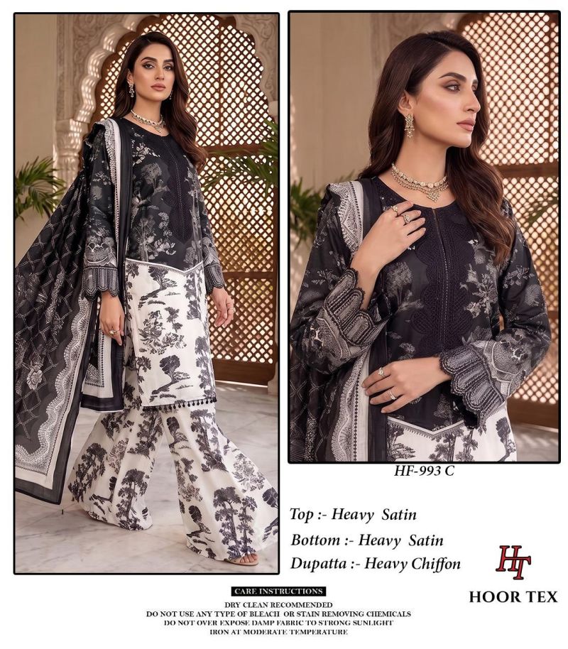 993 A To D By Hoor Tex Satin Readymade Pakistani Suits