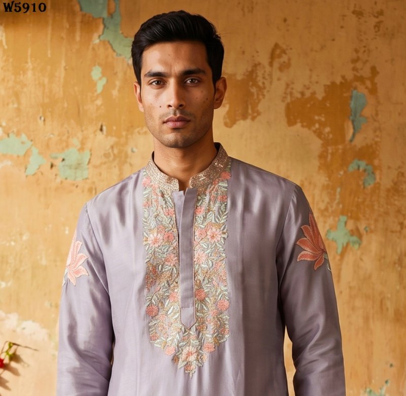 Outluk Wedding Vol 59 Silk Mens Kurta With Pajama 