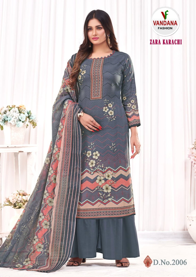 Vandana F Zara Karachi Vol 2 Cotton Dress Material Catalog - The Ethnic  World