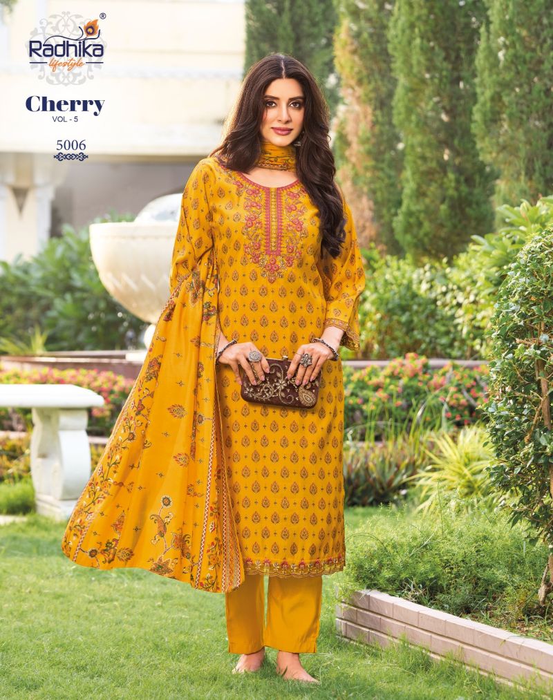 Cherry Vol 5 By Radhika Model Kurti With Bottom Dupatta 