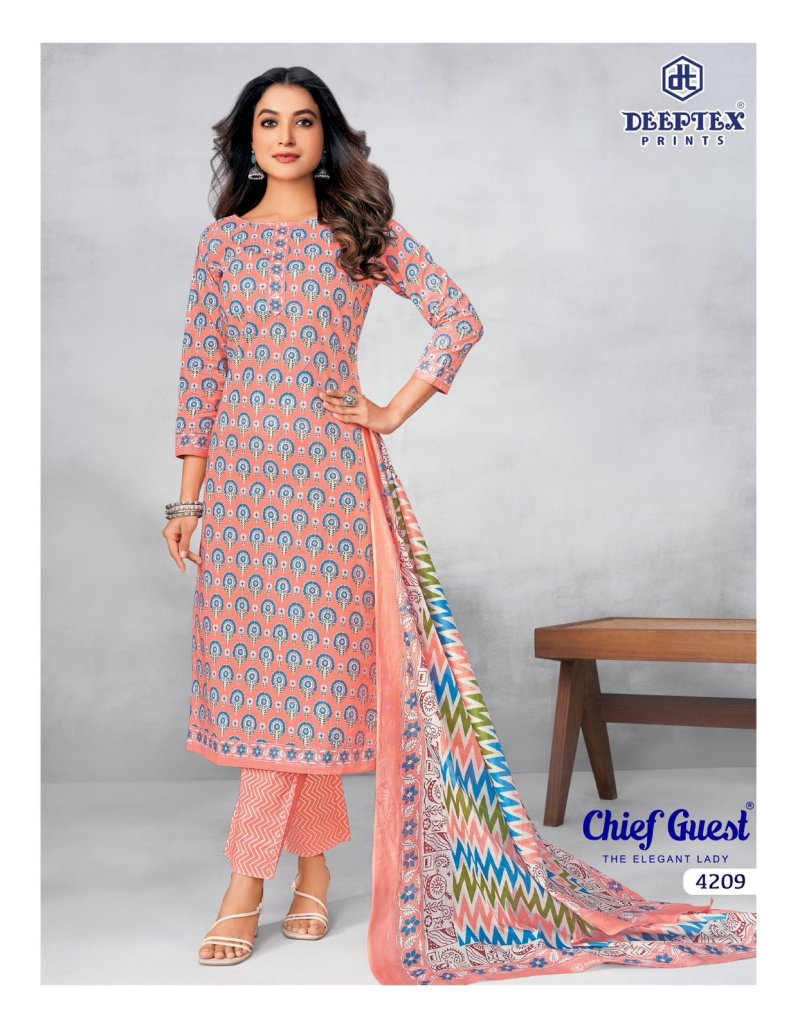 Chief Guest Ribben Chief Guest Vol 42 By Deeptex Cotton Printed Dress Material Exporters ...