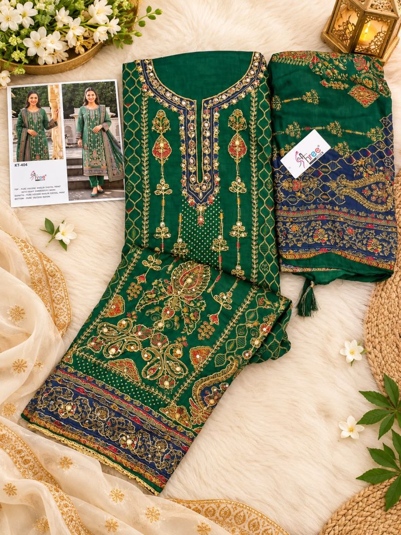 Kt 404 By Shree Viscose Maslin Salwar Kameez 