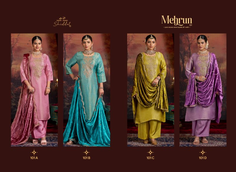 Mehrun By Shiddat Viscose Ziraff Silk Salwar kameez