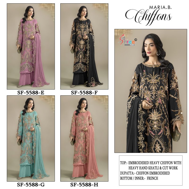 Sf 5588 E To H By Shree Chiffon Pakistani Salwar Suits