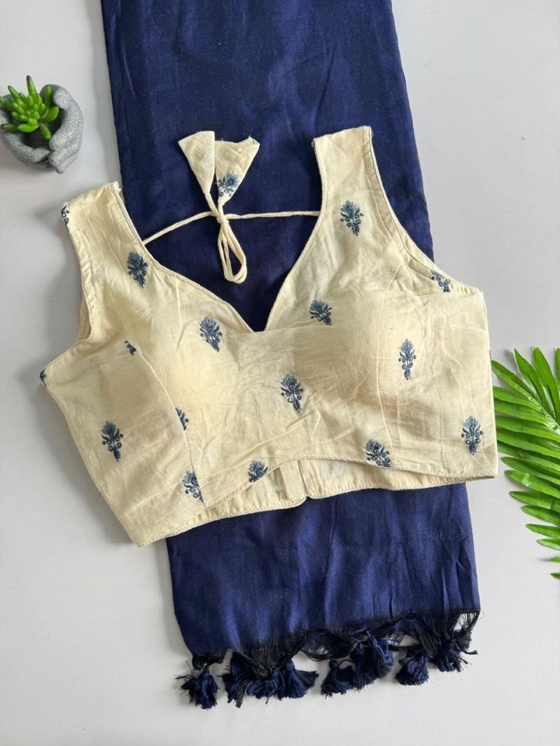 Khadi Hk 42 Vol 2 Khadi Cotton Saree With Cotton Blouse
