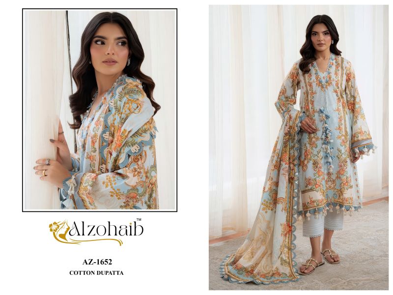 Shifa Vol 1 By Alzohaib Cotton Dupatta Cotton Salwar Kameez