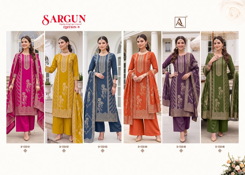 Sargun Edition 9 By Alok Viscose Maslin Jacquard Dress Material