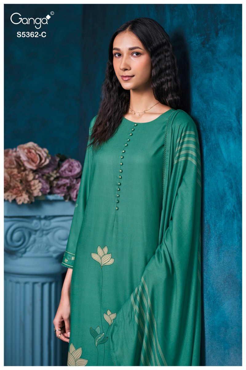 Diansa 5362 By Ganga Wool Pashmina Dress Materials