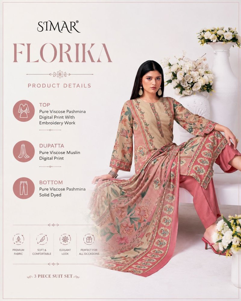 Florika By Glossy Viscose Pashmina Dress Materials 